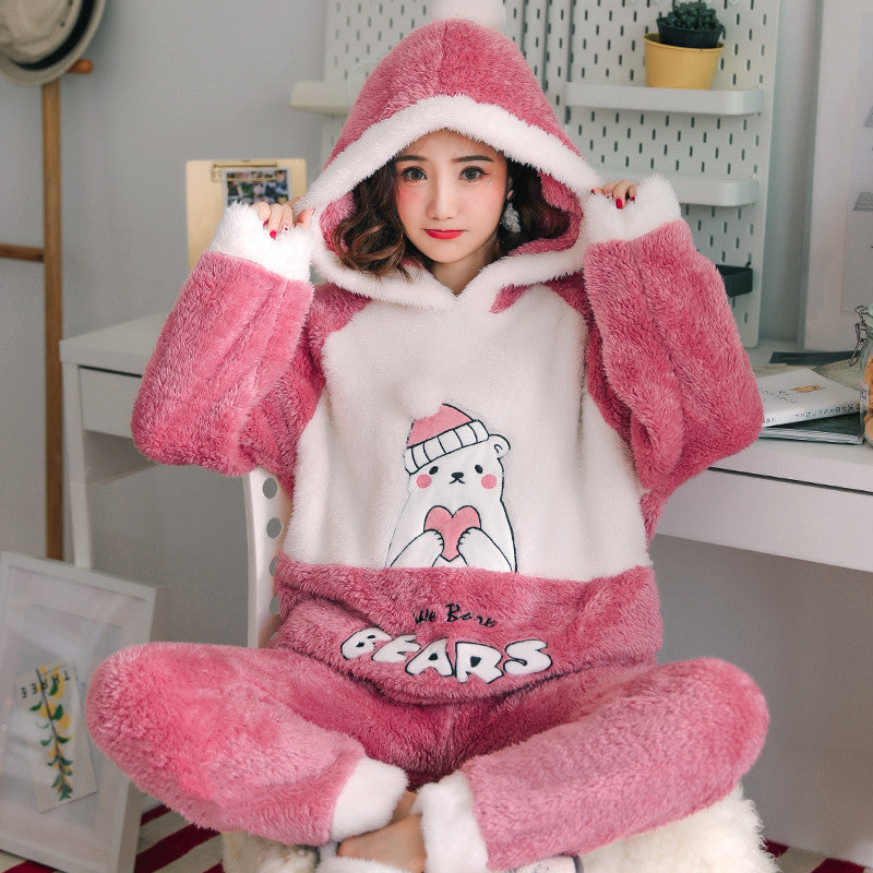 Thick Warm Pajamas For Women Velvet Pijama