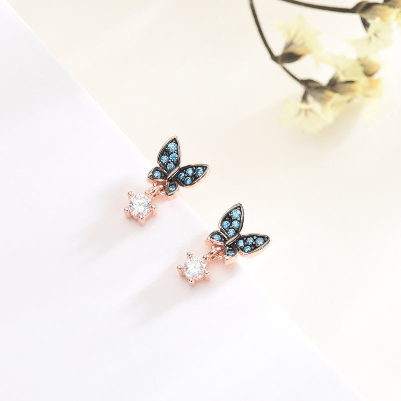 S925 butterfly earrings