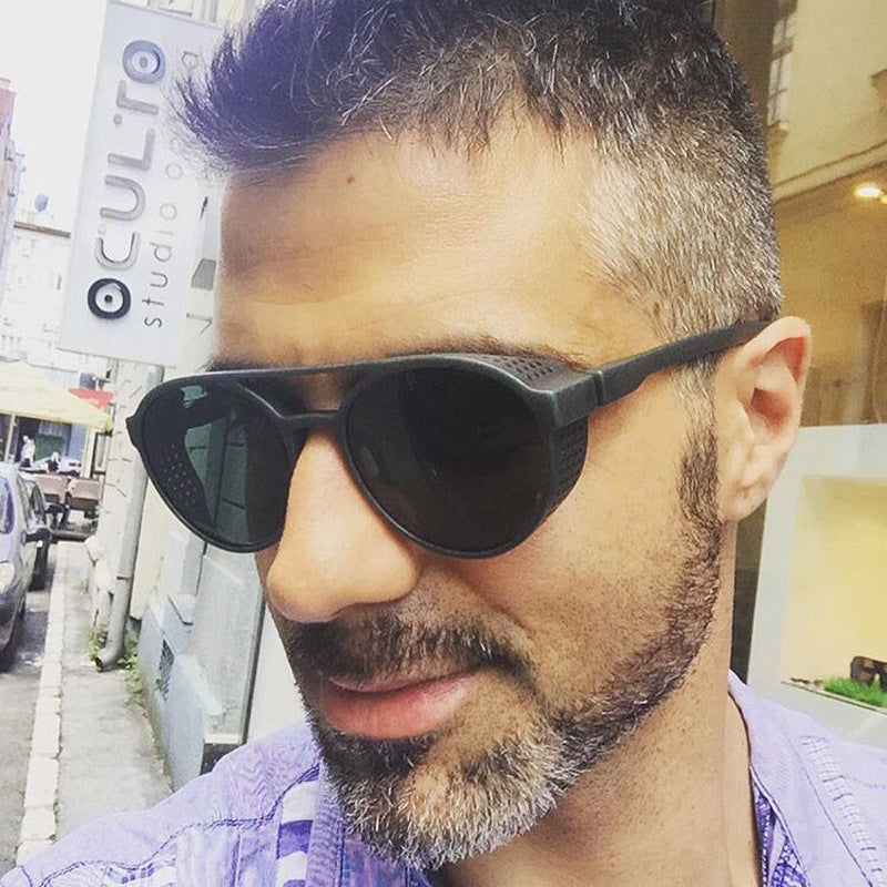 Klassieke Punk Zonnebril Mannen Merk Designer Zonnebril Mannen Vintage Zonnebril Voor Mannen Punk Oculos De Sol Gafas UV400