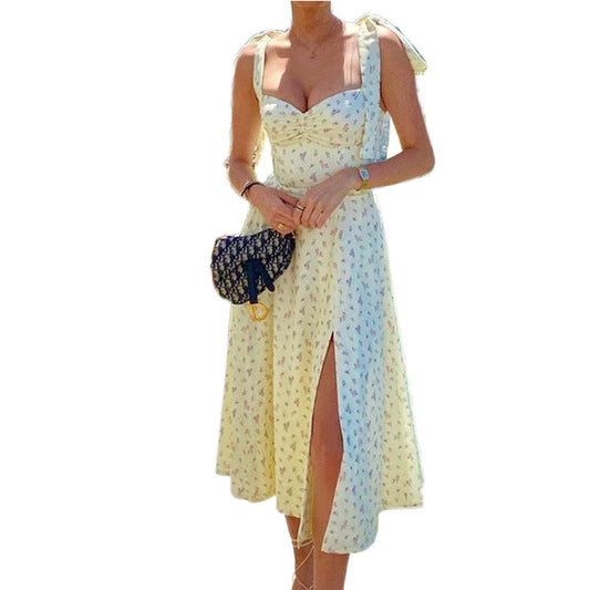 New Sexy Sling Sleeveless Split Dress