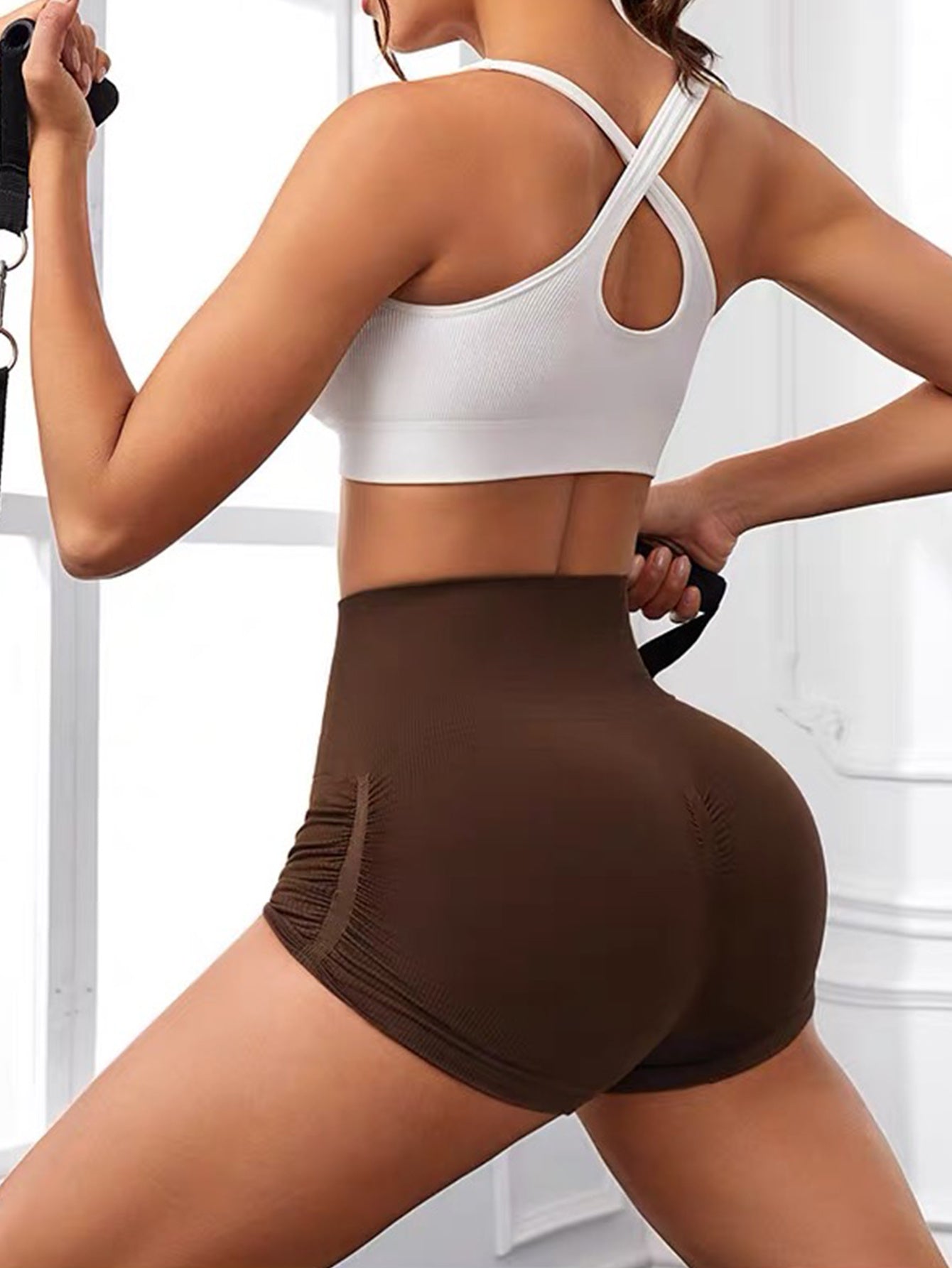 3 Pack Workout Shorts For Women Seamless Scrunch Butt Lifting High Waisted Yoga Gym Booty Running Short Pants