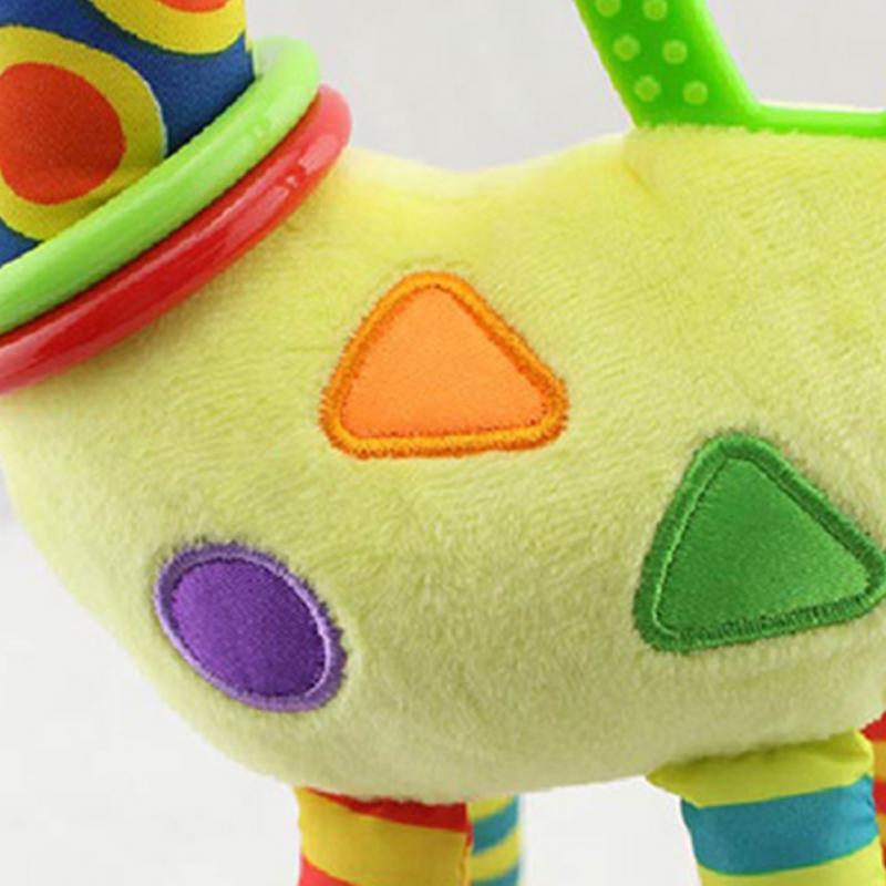 Desarrollo Infantil Traqueteo Suave Felpa De La Jirafa Animal Handbells Juguete Mango Venta Caliente Con Anillo De Del De Peluche De Juguete