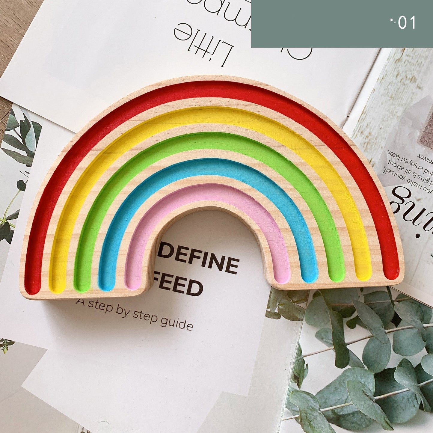 Home Home Decor Rainbow Building Blocks Crafts Children's Room Decoration
