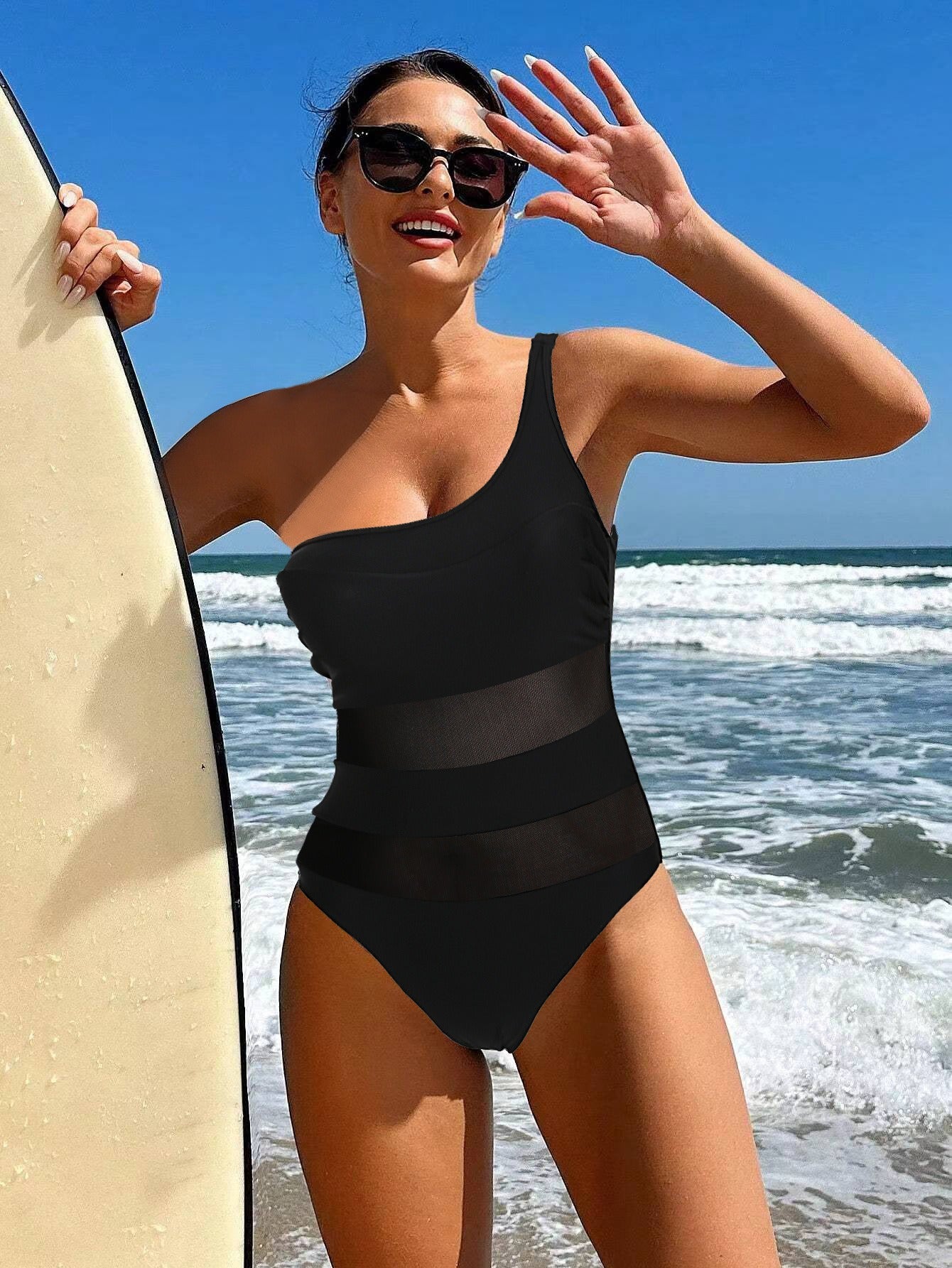 One piece swimsuit, belly covering