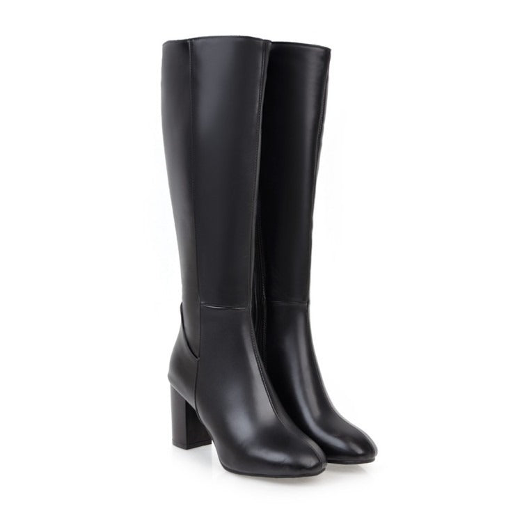 British style thick soled high-heeled Women's boots