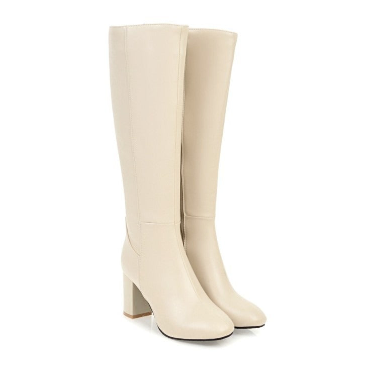 British style thick soled high-heeled Women's boots