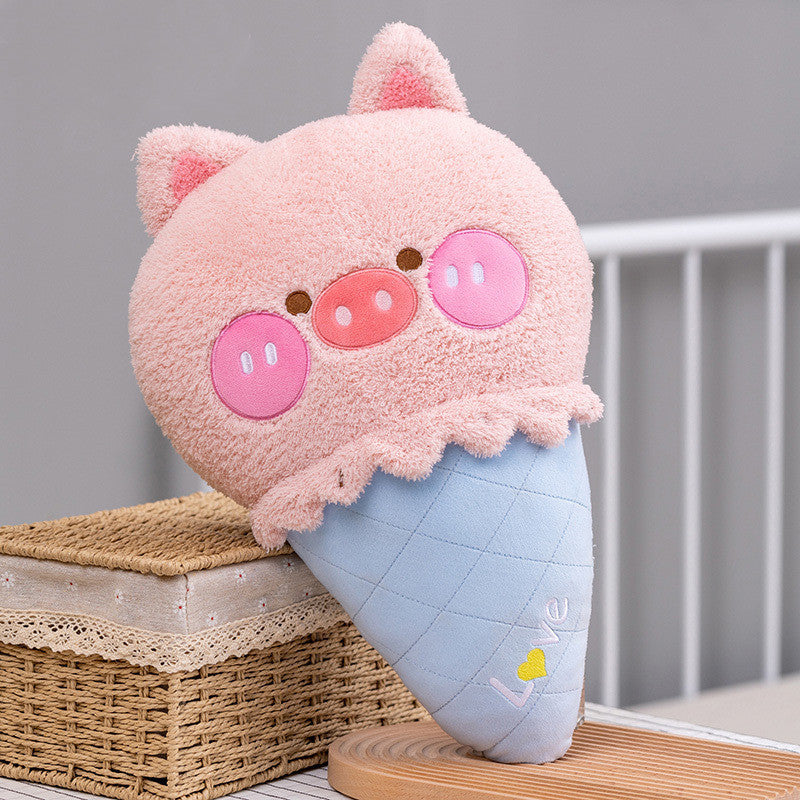 New Cartoon Animal Bear Ice Cream Pillow Plush Toy