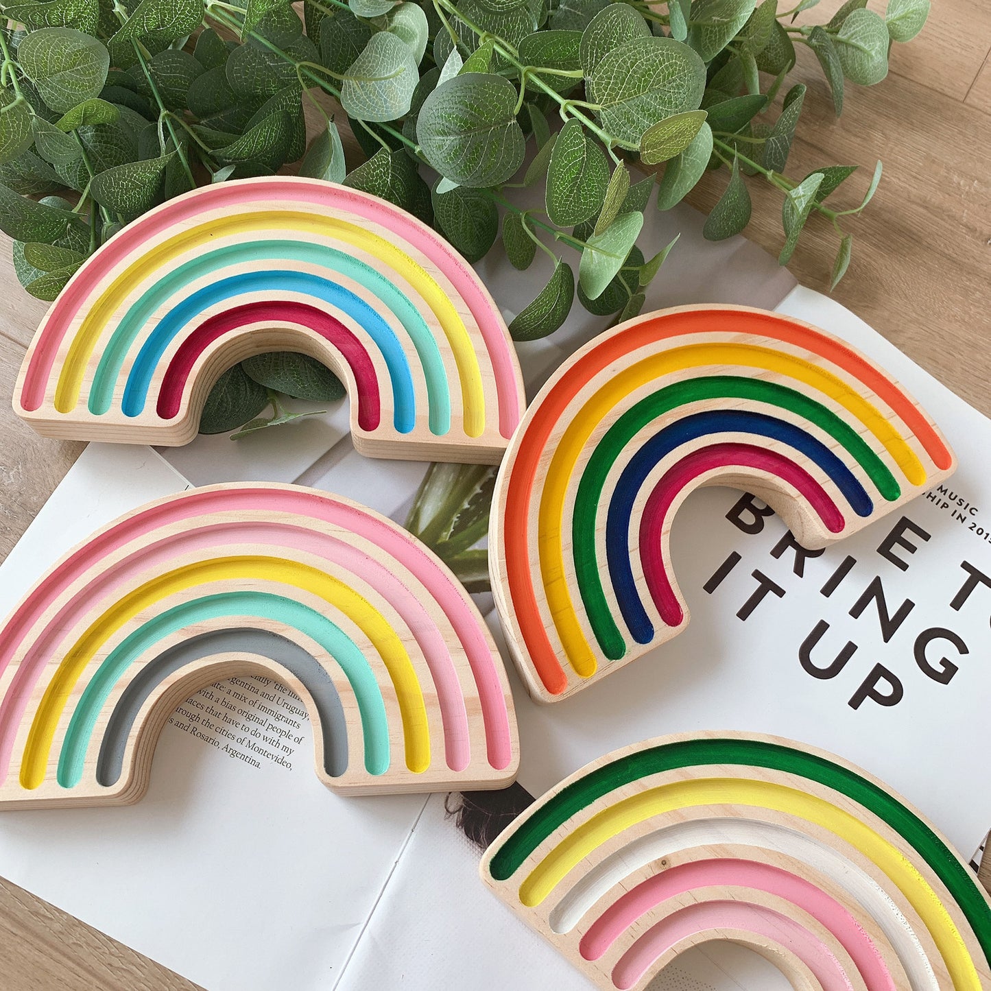 Home Home Decor Rainbow Building Blocks Crafts Children's Room Decoration