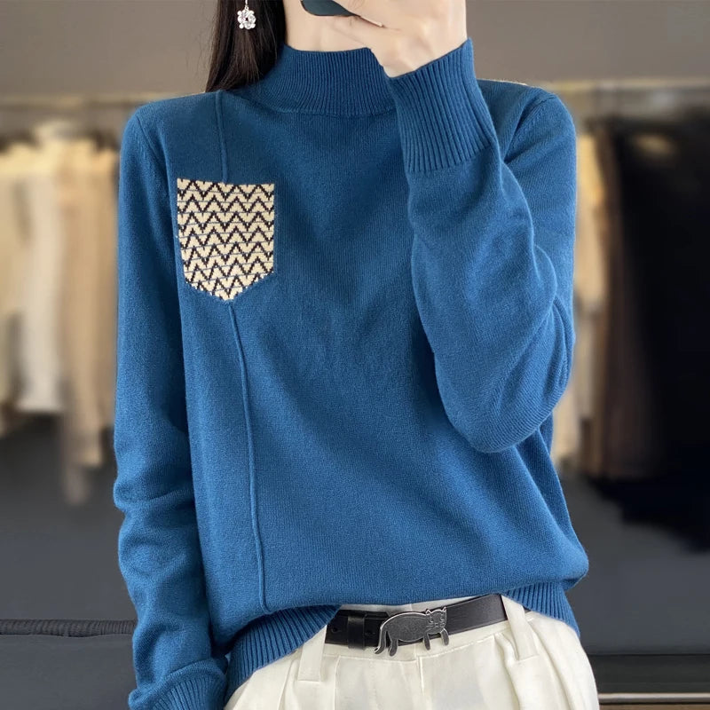 Women's Cashmere Sweater 2023 Autumn Winter Knitted Pullovers O-neck Slim Fit Bottoming Shirt olid Soft Knitwear Sweaters
