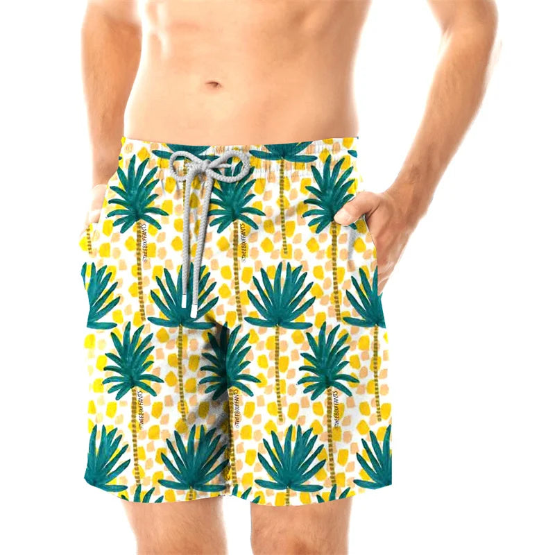 2024 Beach Shorts Pants Swimsuit Tropical Summer Casual Mens Swim Trunks 3D Print Board Shorts Cool Ice Shorts Ropa Hombre Pants