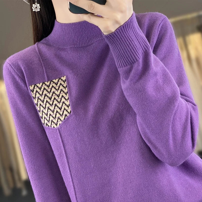 Women's Cashmere Sweater 2023 Autumn Winter Knitted Pullovers O-neck Slim Fit Bottoming Shirt olid Soft Knitwear Sweaters