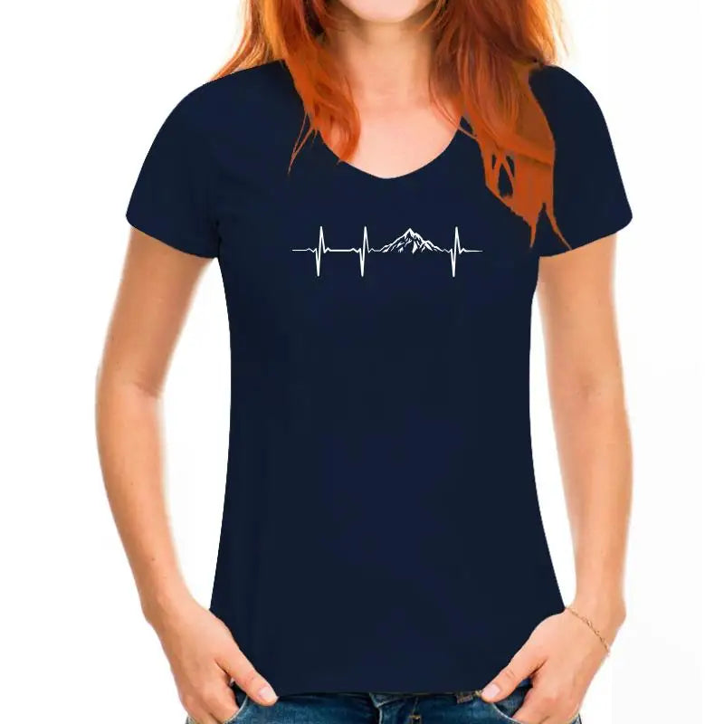 Heartbeat Mountains Hikings Sports 2022 Summer T-Shirts For Men T Shirt Hot Sale Clothes Custom T Shirts Online