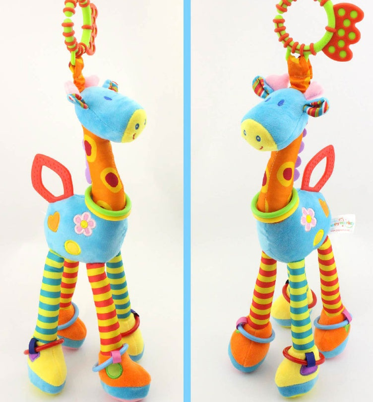 Desarrollo Infantil   Traqueteo Suave Felpa De La Jirafa Animal Handbells Juguete Mango Venta Caliente Con Anillo De  Del   De Peluche De Juguete