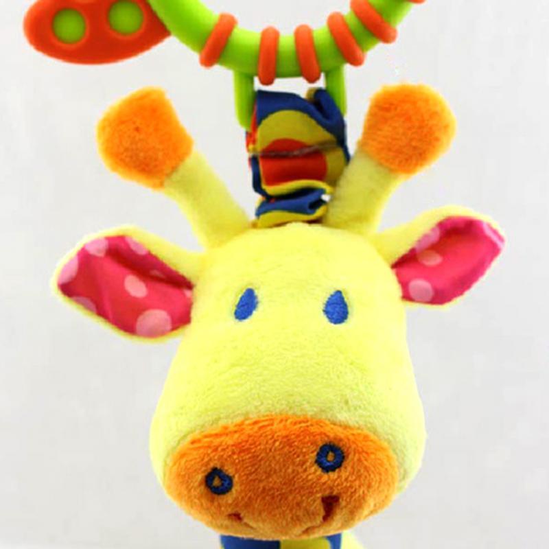 Desarrollo Infantil   Traqueteo Suave Felpa De La Jirafa Animal Handbells Juguete Mango Venta Caliente Con Anillo De  Del   De Peluche De Juguete
