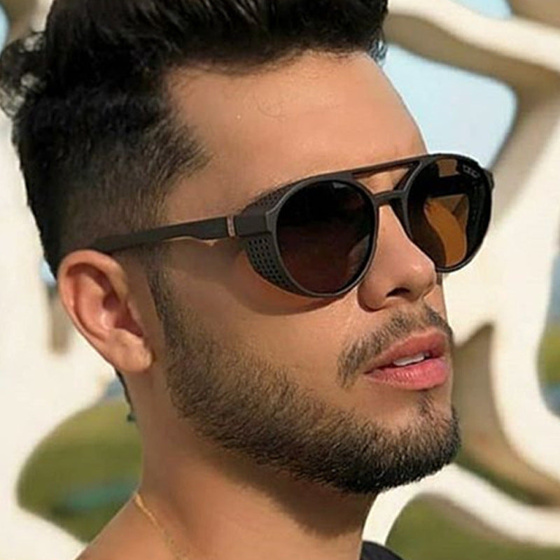 Klassieke Punk Zonnebril Mannen Merk Designer Zonnebril Mannen Vintage Zonnebril Voor Mannen Punk Oculos De Sol Gafas UV400