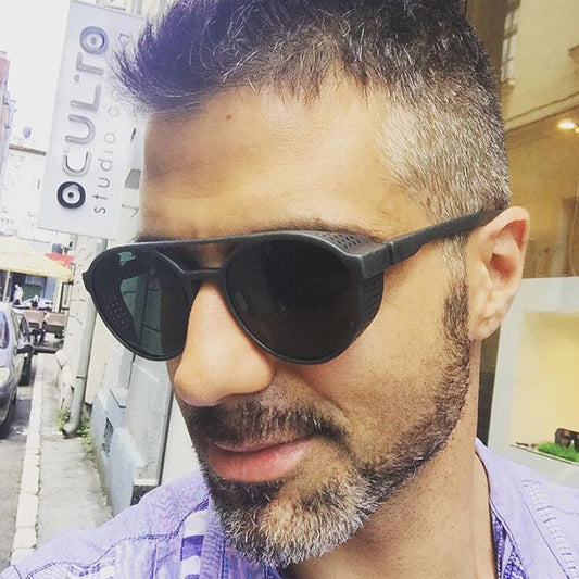 Klassieke Punk Zonnebril Mannen Merk Designer Zonnebril Mannen Vintage Zonnebril Voor Mannen Punk Oculos De Sol Gafas UV400