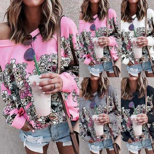 Printed Long Sleeve Sweatshirt Jacket Women
