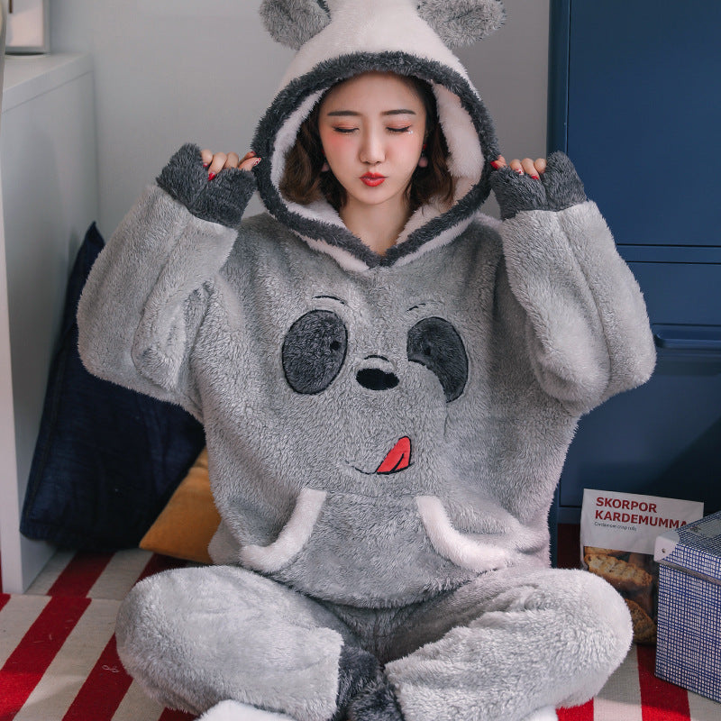 Thick Warm Pajamas For Women Velvet Pijama