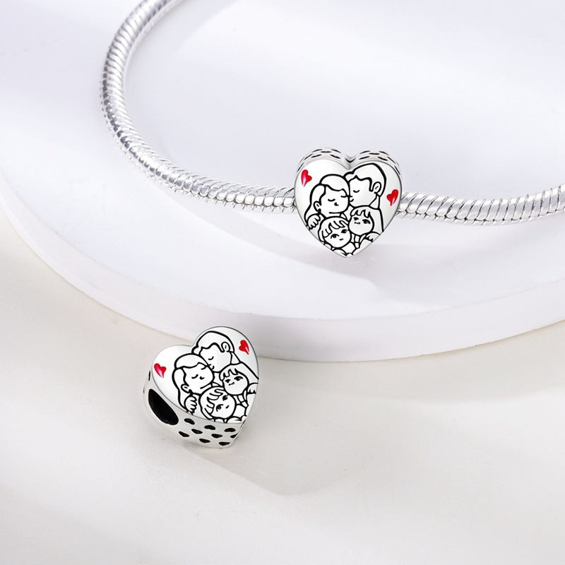 Copper Plating 925 Silver Love Beads Pendant