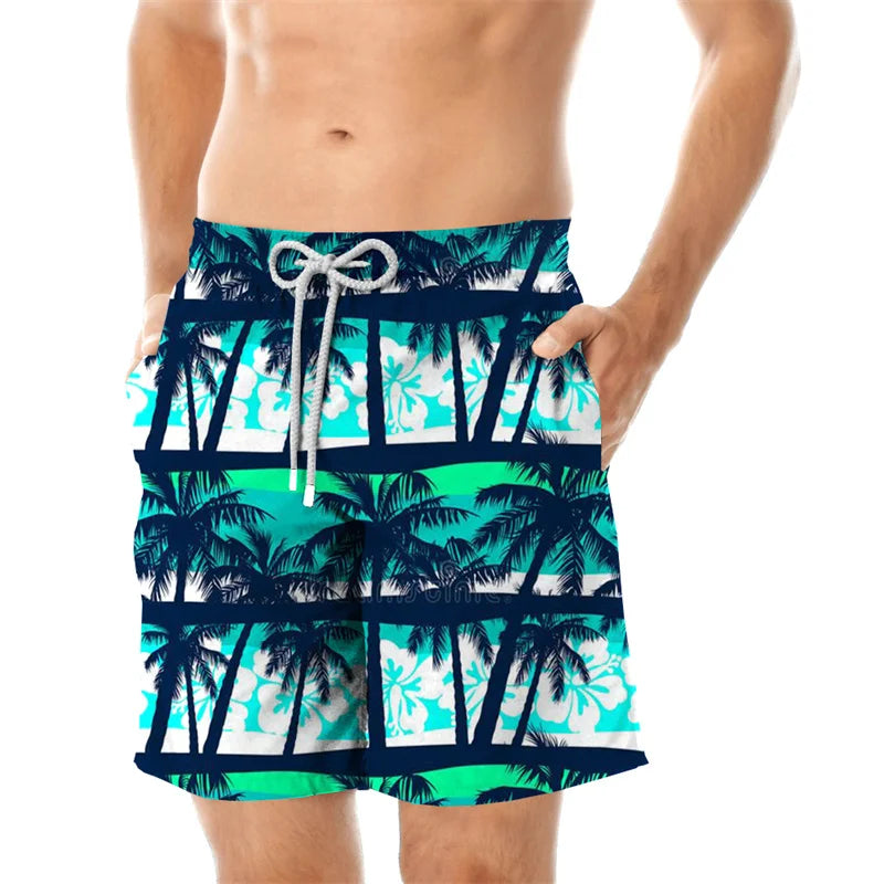 2024 Beach Shorts Pants Swimsuit Tropical Summer Casual Mens Swim Trunks 3D Print Board Shorts Cool Ice Shorts Ropa Hombre Pants