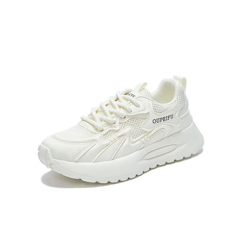 Women Casual Shoes Fashion Lace Up Breathable Walking Mesh Platform Shoes Sneakers Women Gym Vulcanized Shoes Female Footwear