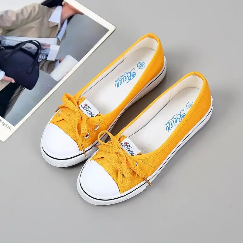 Ladies Shoes Low Canvas Flat Lace Up Women Footwear Casual Sneaker Trends 2024 Designer Walking Light A Shoe Cheap New Spring 39