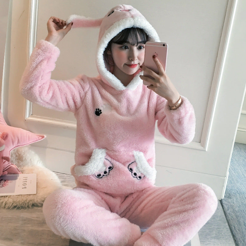 Thick Warm Pajamas For Women Velvet Pijama