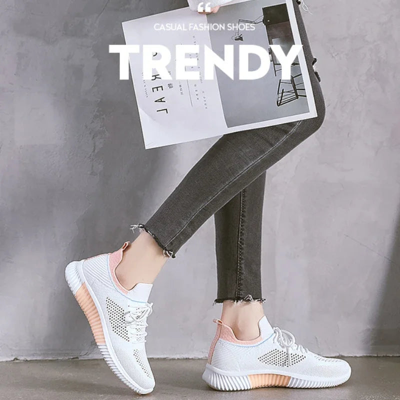 Women's Sports Shoes Women Casual Shoe Breathable Walking Mesh Flat Women Vulcanized Sneakers Female Footwear Sandalias De Mujer