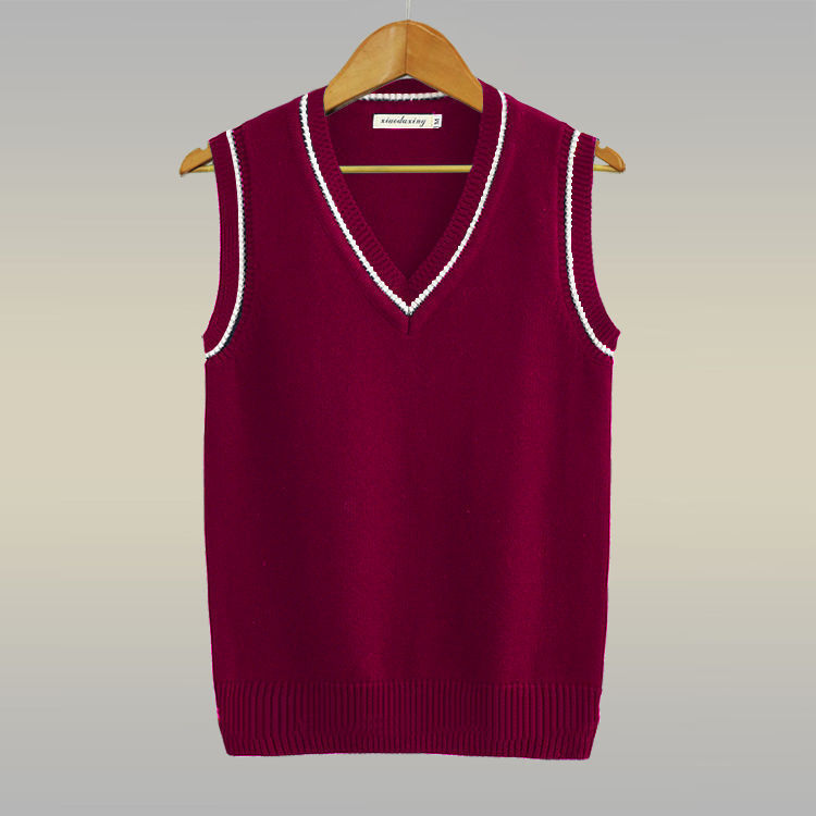Thickened V-neck Pullover Woolen Vest Men