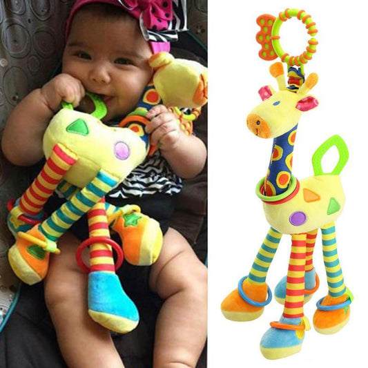 Desarrollo Infantil   Traqueteo Suave Felpa De La Jirafa Animal Handbells Juguete Mango Venta Caliente Con Anillo De  Del   De Peluche De Juguete
