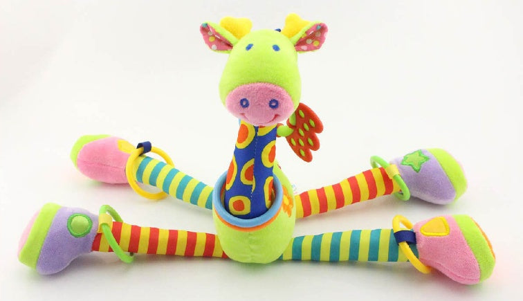 Desarrollo Infantil   Traqueteo Suave Felpa De La Jirafa Animal Handbells Juguete Mango Venta Caliente Con Anillo De  Del   De Peluche De Juguete