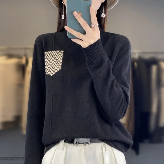 Women's Cashmere Sweater 2023 Autumn Winter Knitted Pullovers O-neck Slim Fit Bottoming Shirt olid Soft Knitwear Sweaters