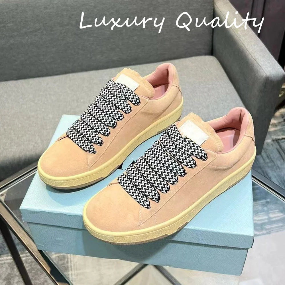 2025 Winter Women's Flat Shoe Walking Shoes Sneakers Women Causal Shoes Solid Color Shoe Patchwork Lace-up Comfort