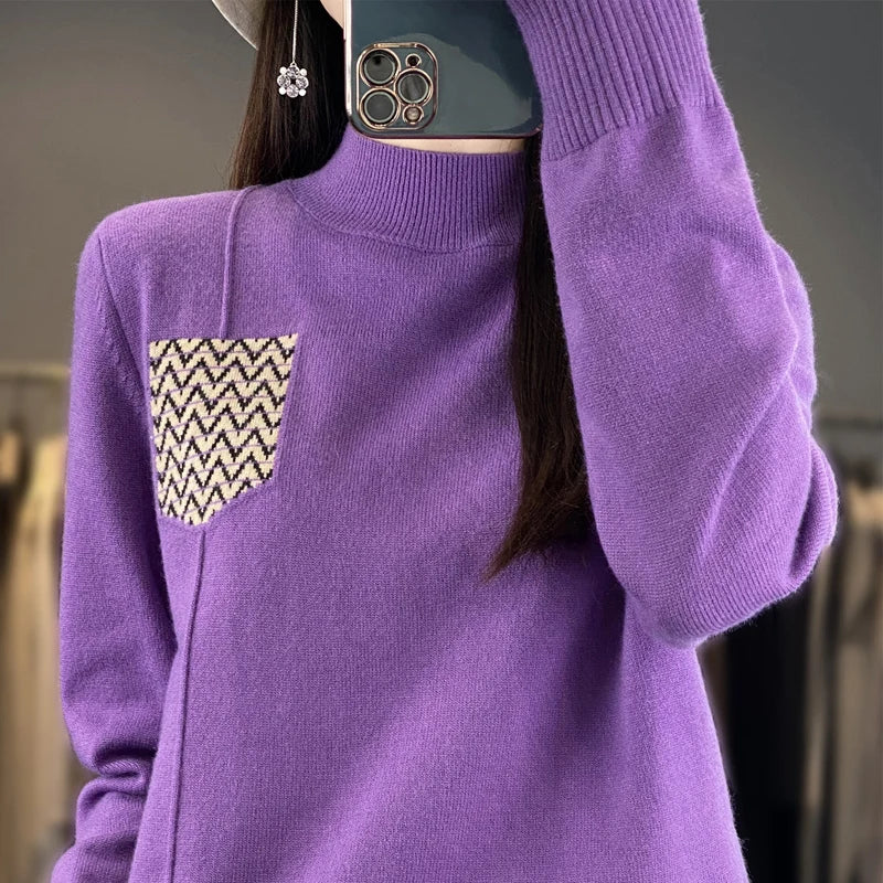 Women's Cashmere Sweater 2023 Autumn Winter Knitted Pullovers O-neck Slim Fit Bottoming Shirt olid Soft Knitwear Sweaters