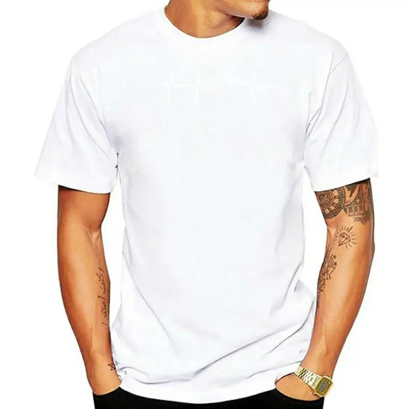 Heartbeat Mountains Hikings Sports 2022 Summer T-Shirts For Men T Shirt Hot Sale Clothes Custom T Shirts Online