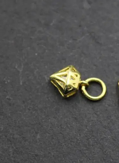1pc/Lot 925 Sterling Silver Diamond Design Necklace Charms 8.5x7.5mm Earrings Bracelets Metal Pendants DIY Fine Jewelry Findings