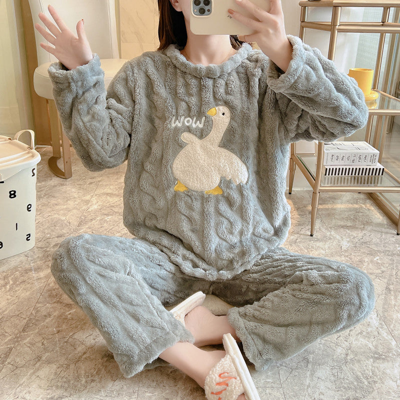 Thick Warm Pajamas For Women Velvet Pijama