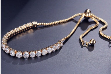 Accessories, draw bracelet, sleek minimalist inlaid zircon bracelet