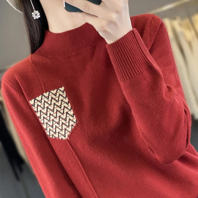 Women's Cashmere Sweater 2023 Autumn Winter Knitted Pullovers O-neck Slim Fit Bottoming Shirt olid Soft Knitwear Sweaters