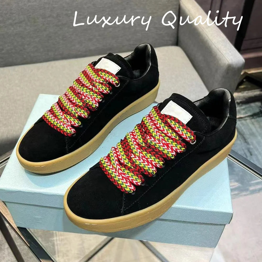 2025 Winter Women's Flat Shoe Walking Shoes Sneakers Women Causal Shoes Solid Color Shoe Patchwork Lace-up Comfort