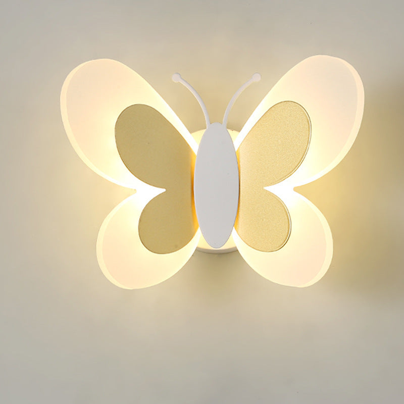 Creative butterfly wall lamp boy girl room lamp