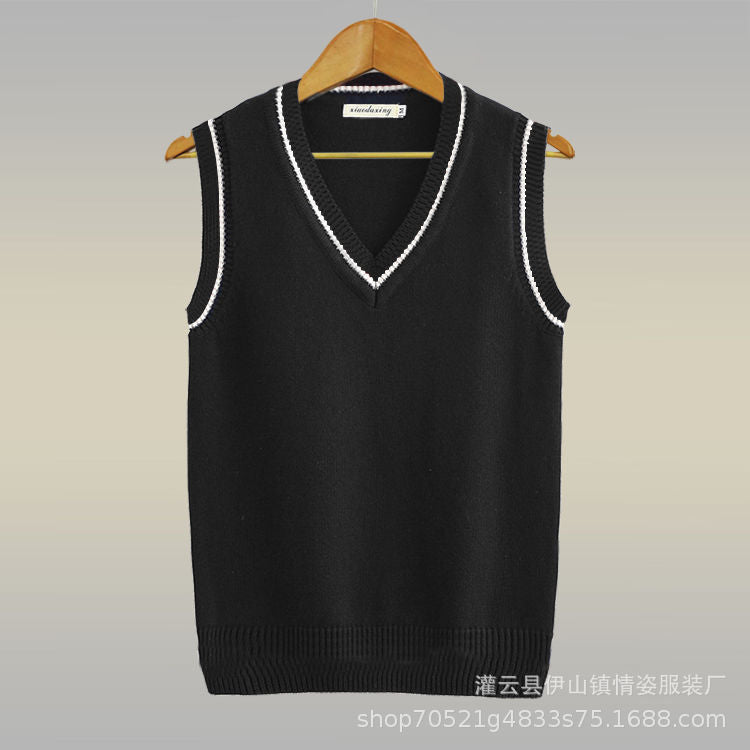 Thickened V-neck Pullover Woolen Vest Men