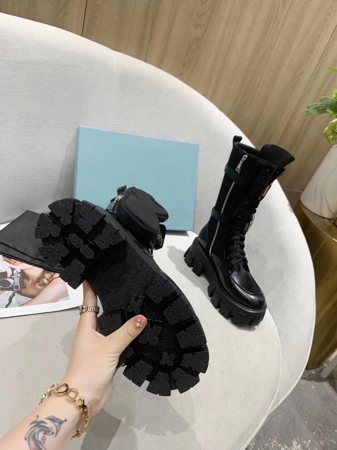 Women's New Leather Platform Boots Bag Tactical