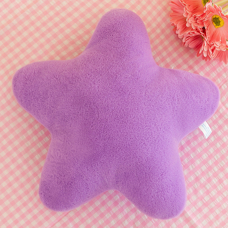 Star Pillow, Decorative Throw Pillows For Bed Couch, 15in Star Shaped Pillow Plush Floor Cushions Room Decor Pillow With Soft Faux Rabbit Fur For Sofa Bedroom Living Room