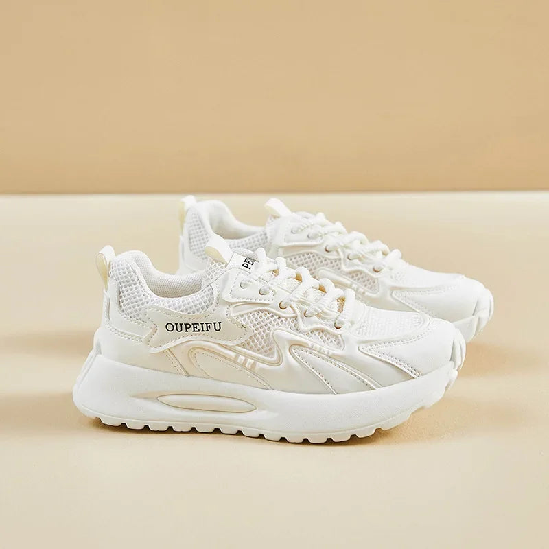 Women Casual Shoes Fashion Lace Up Breathable Walking Mesh Platform Shoes Sneakers Women Gym Vulcanized Shoes Female Footwear