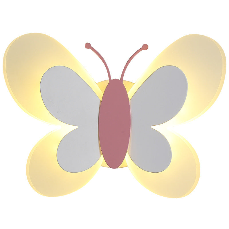 Creative butterfly wall lamp boy girl room lamp