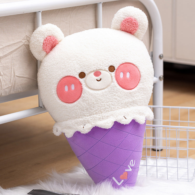 New Cartoon Animal Bear Ice Cream Pillow Plush Toy