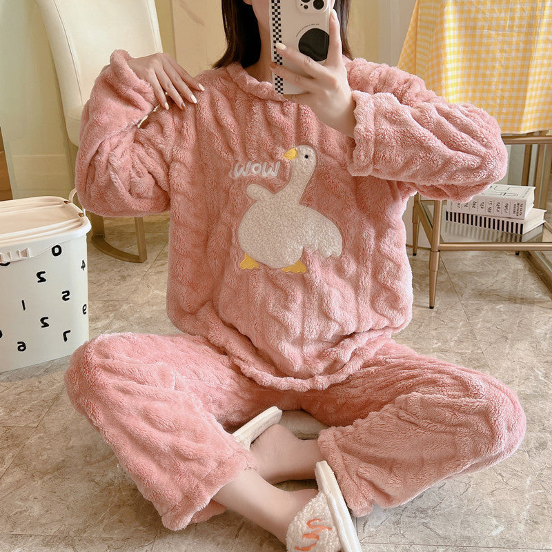 Thick Warm Pajamas For Women Velvet Pijama