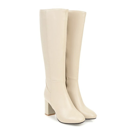 British style thick soled high-heeled Women's boots