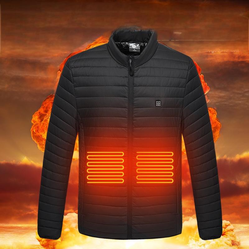 Intelligent heating cotton jacket USB charging unisex
